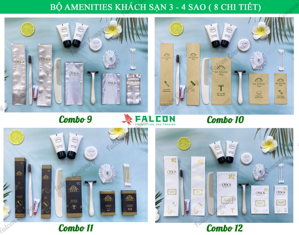Combo amenities khách sạn bao gồm 8 chi tiết tại Falcon cung cấp