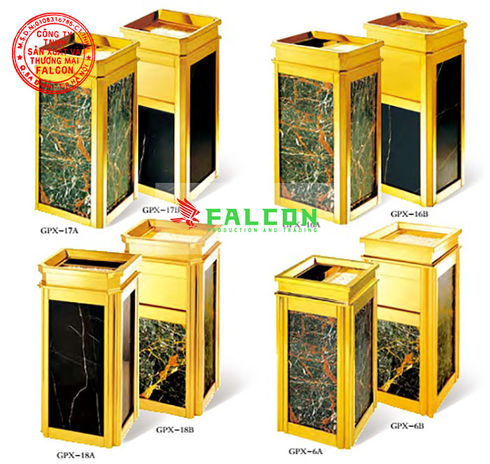 Thùng rác sảnh đá hoa cương