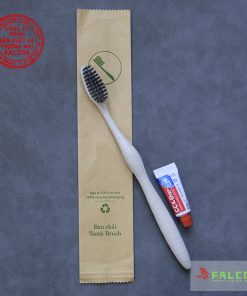 Bàn chải lúa mạch khách sạn đóng túi kraft nâu thân thiện với môi trường