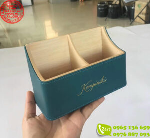 Khay đựng trà bằng da in ấn logo