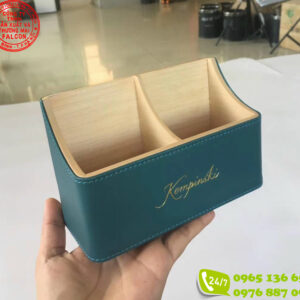 Khay đựng trà bằng da in ấn logo