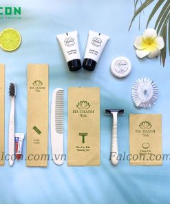 Bộ đồ dùng tiêu hao lúa mạch bao gồm 8 món đóng túi kraft in logo