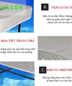 Chi tiết cấu tạo giường gấp gọn khách sạn