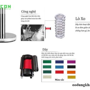 Các chi tiết về cột chắn inox dây kéo