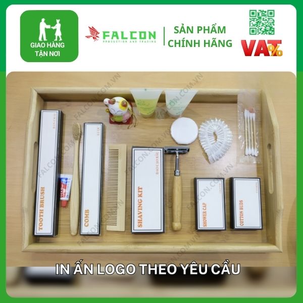 Bộ combo amenities gỗ tre đóng hộp giấy thân thiện môi trường cao cấp