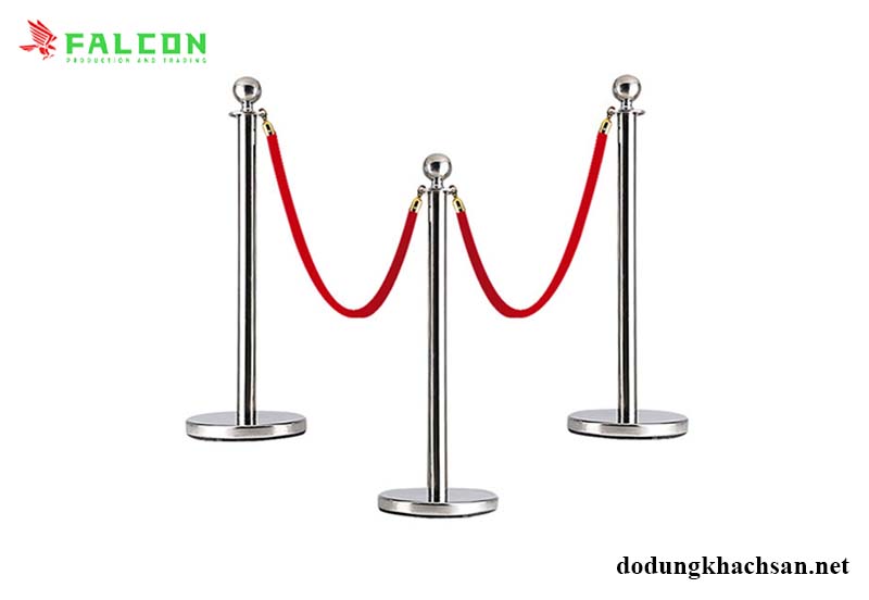 Cột chắn inox dây nhung