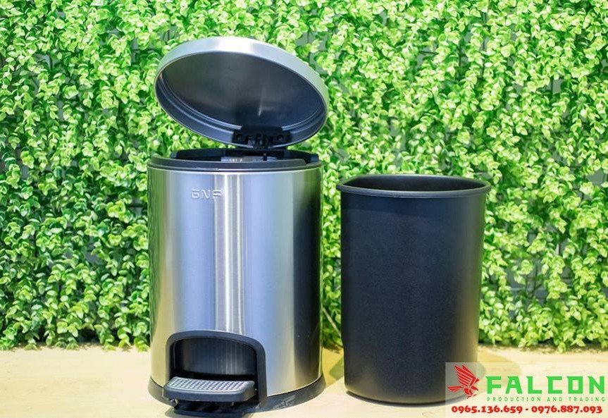 thùng rác inox đạp chân