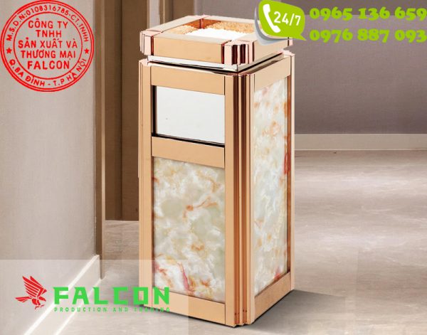 Thùng rác sảnh khách sạn đá hoa cương
