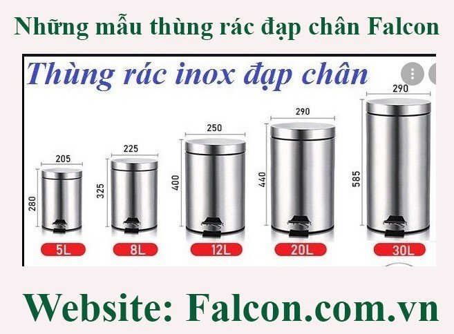 thùng rác inox đạp chân