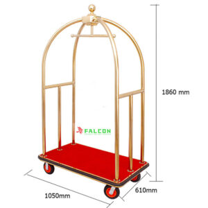 Kích thước xe đẩy mạ vàng