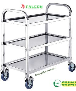 Xe đẩy dọn dẹp 3 tầng inox